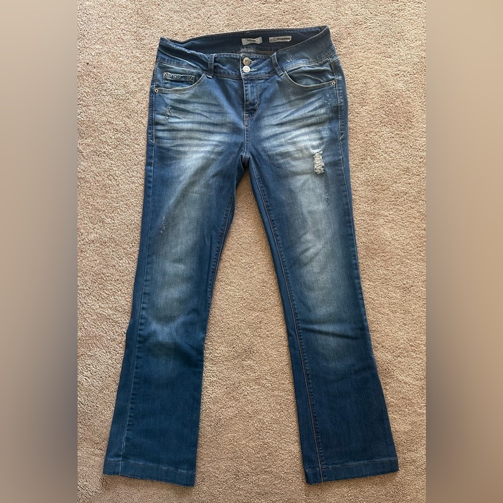 Kensie Jeans Curvy Bootcut  Blue Denim Jeans -29